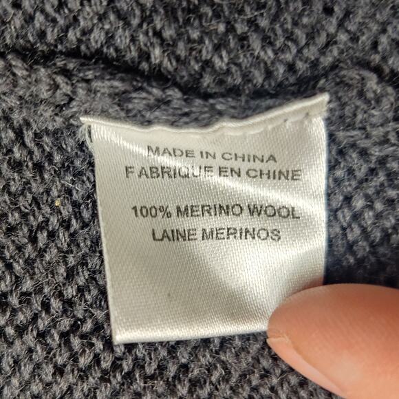 Haute Hippie 100% Merino Wool Longline Charcoal Gray Knit Open Cardigan XS/S - Picture 6 of 9